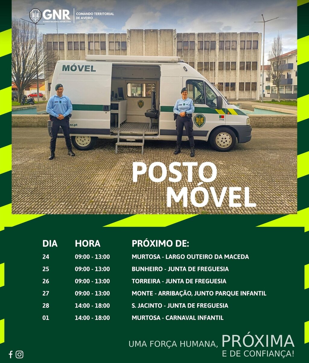 POSTO MÓVEL DA GNR MARCA PRESENÇA EM VÁRIOS LOCAIS DO CONCELHO DA MURTOSA