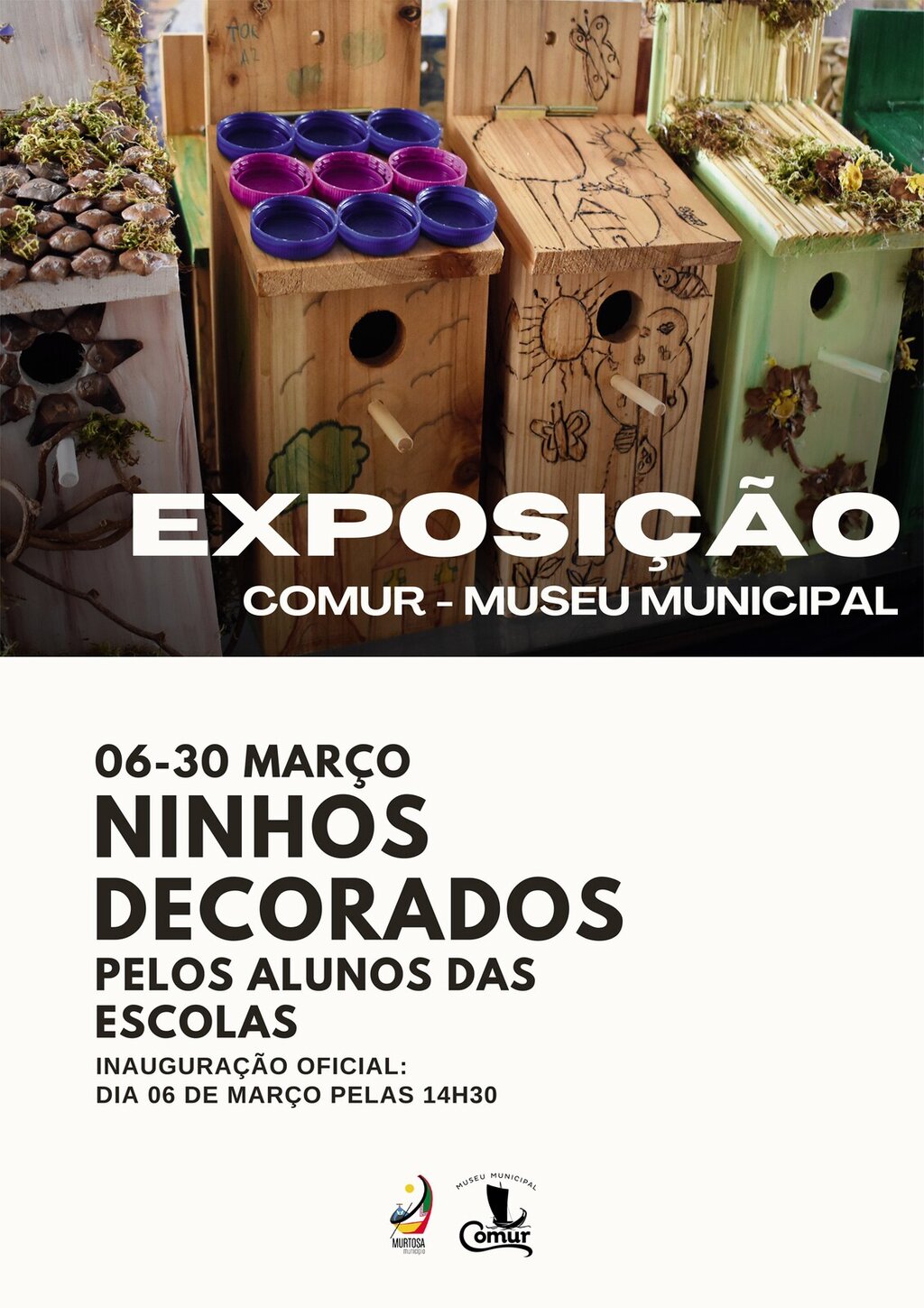 COMUR-MUSEU MUNICIPAL RECEBE EXPOSIÇÃO DE CASAS NINHO DECORADAS PELOS ALUNOS DO AGRUPAMENTO