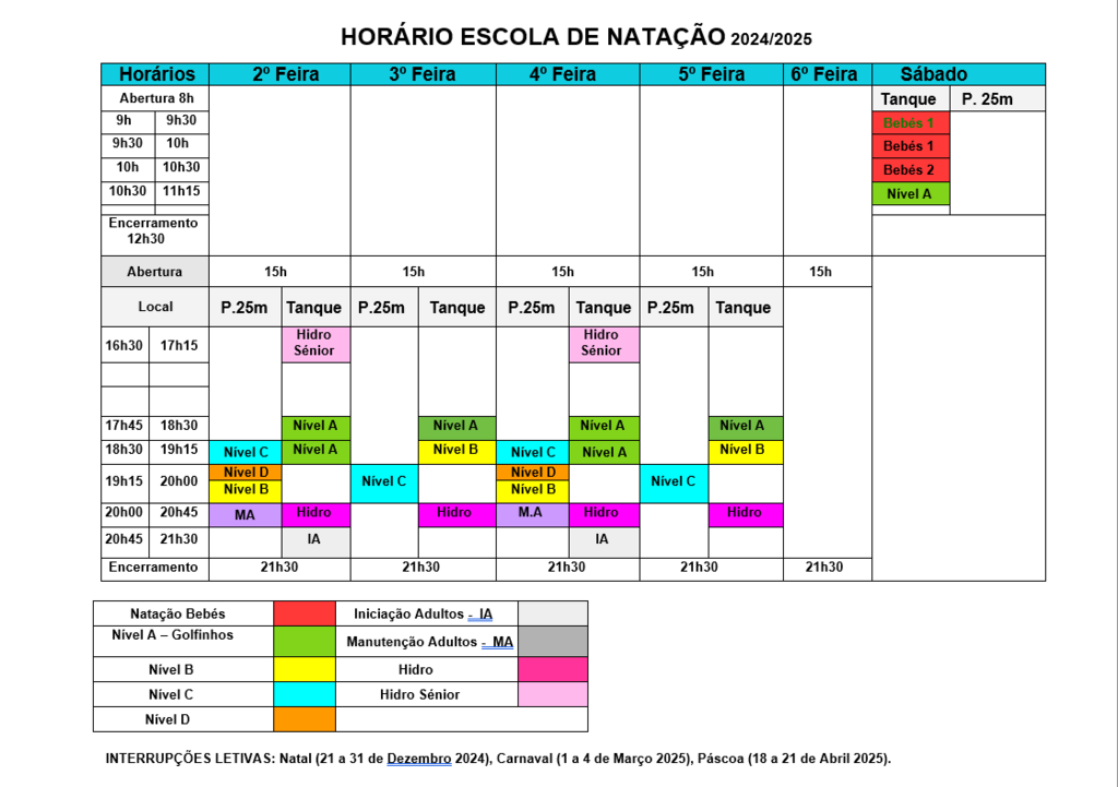Hor&aacute;rio - Aulas - 2025